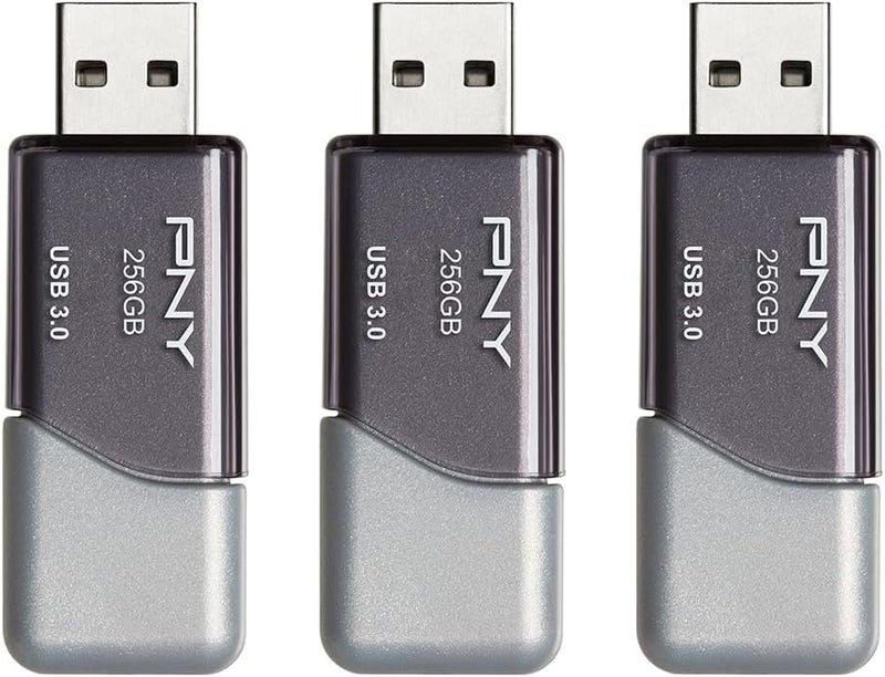 PNY 256GB Turbo Attaché 3 USB 3.0 Flash Drive 3-Pack – Grey, P-FD256X3TBOP-MP, 100MB/s, Light-Weight Durable - Data Storage and Transfer - Image 3